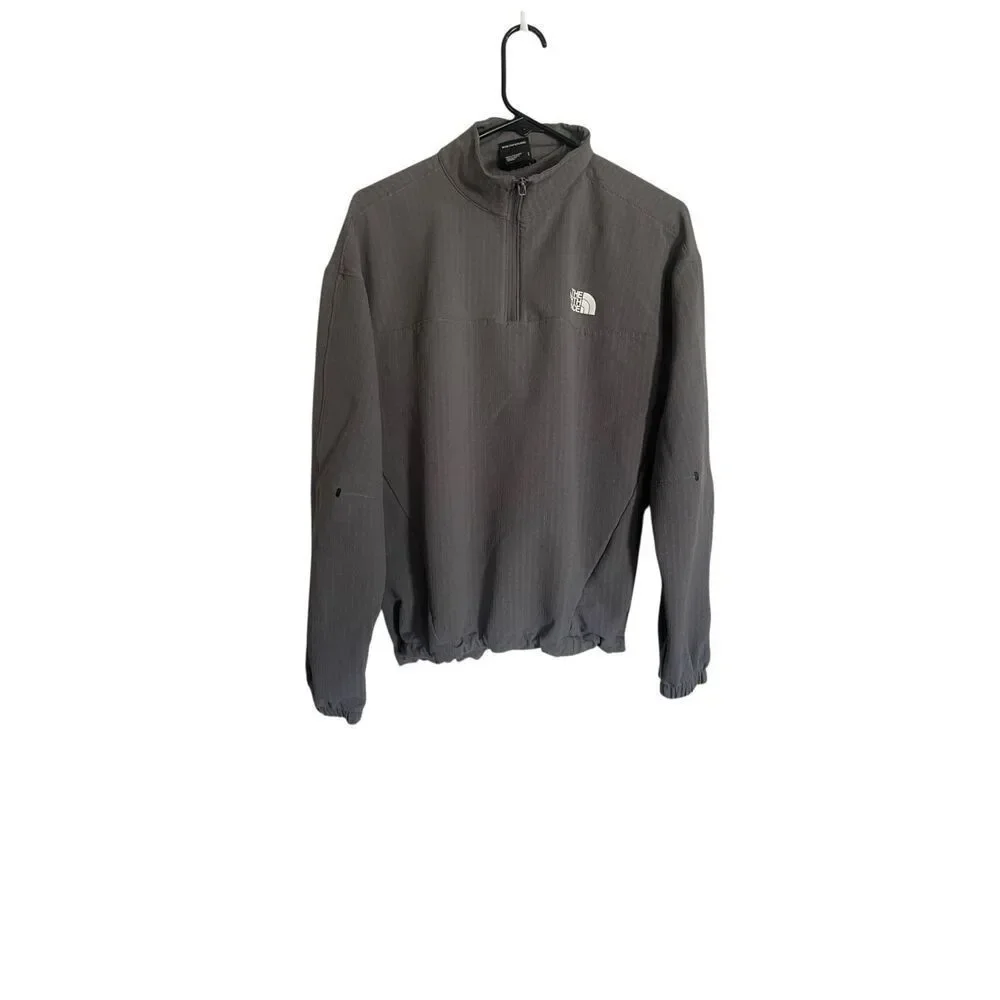 The North Face Mens Gray Tekware Grid 1/4-Zip FlashDry Pullover Jacket Small
